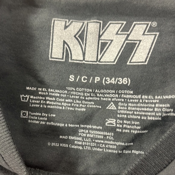 KISS Rock And Roll All Knight Graphic Tee Women’s Size Small Color Gray - Picture 5 of 7